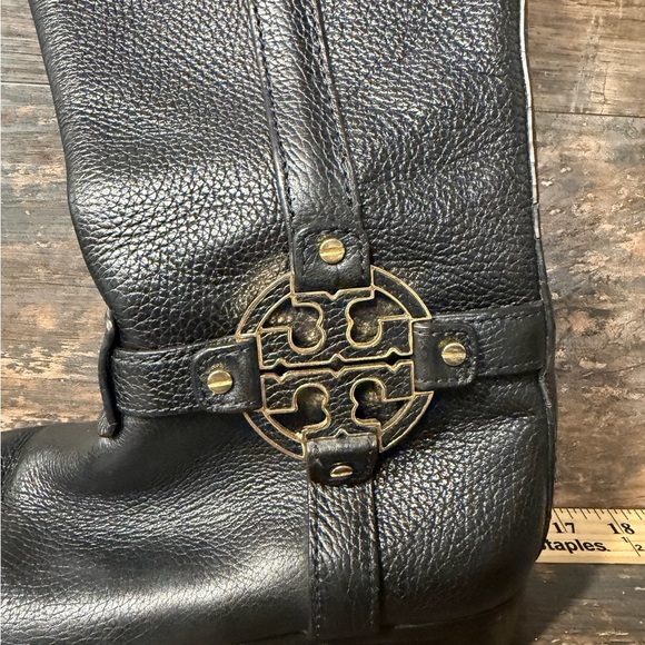 Tory Burch Black Leather Riding Knee High Boots - Picture 6 of 16